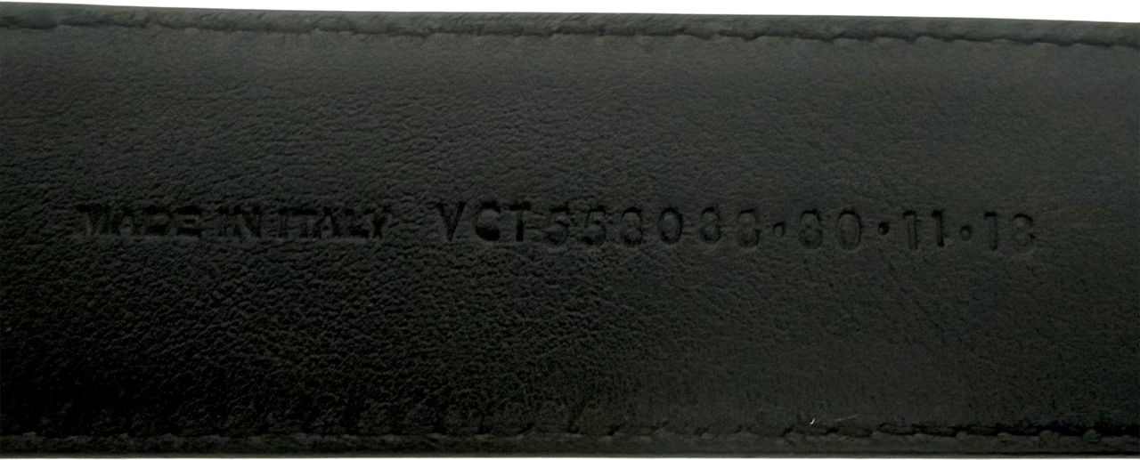 Saint Laurent Saint Laurent Cassandre belt in shiny Saint Laurent box leather with square buckle Black / very good Zwart
