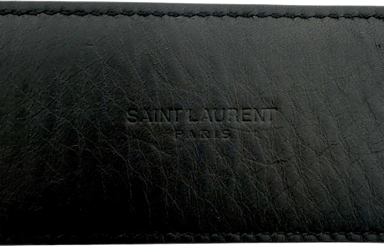 Saint Laurent belt snakeskin look black Zwart