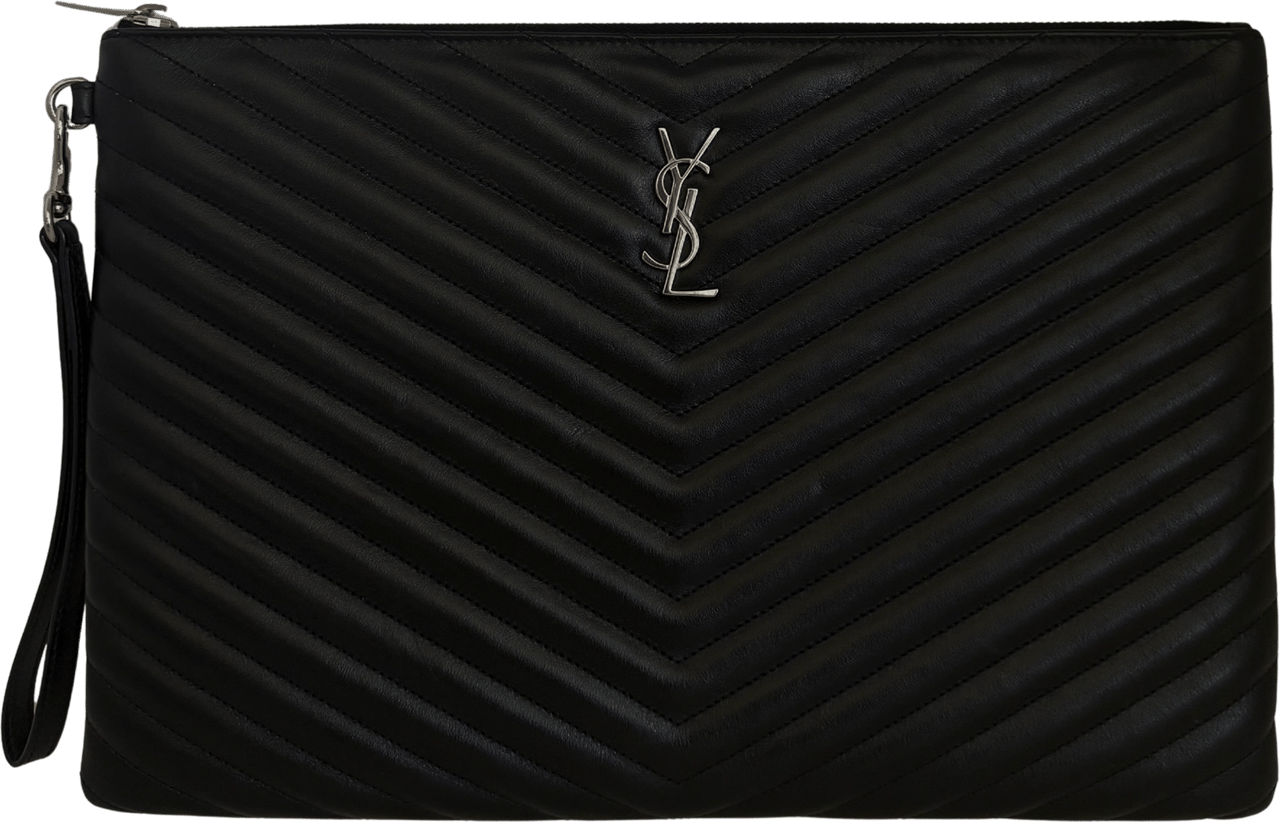 Saint Laurent Saint Laurent Cassandre Matelassé quilted leather document holder Black / very good Zwart