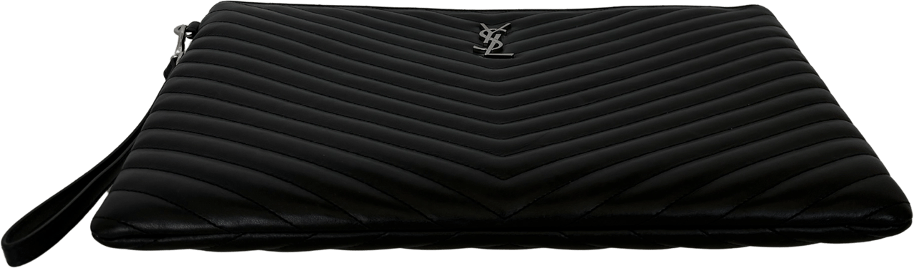 Saint Laurent Saint Laurent Cassandre Matelassé quilted leather document holder Black / very good Zwart