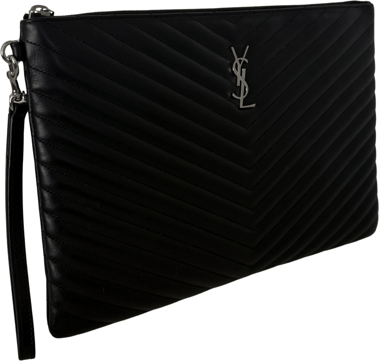 Saint Laurent Saint Laurent Cassandre Matelassé quilted leather document holder Black / very good Zwart