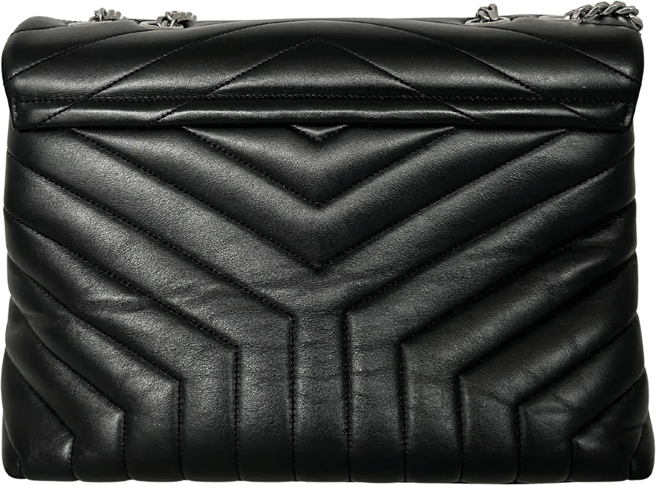 Saint Laurent Saint Laurent YSL LouLou Medium Leder schwarz silberne Hardware / sehr gut Zwart