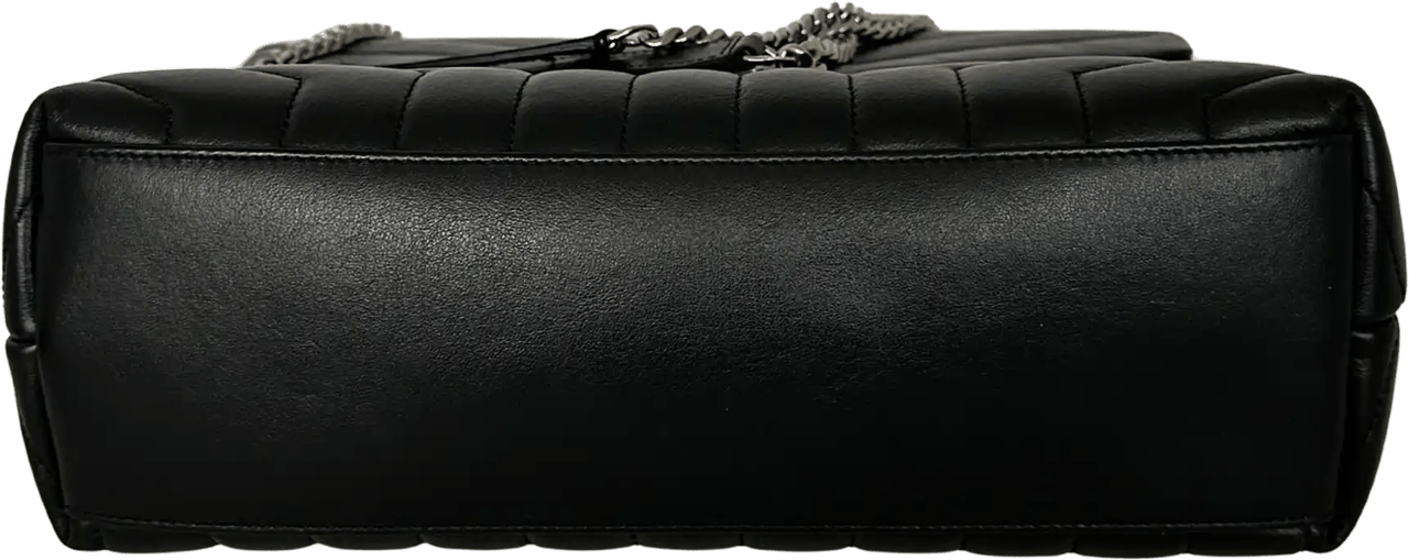 Saint Laurent Saint Laurent YSL LouLou Medium Leder schwarz silberne Hardware / sehr gut Zwart
