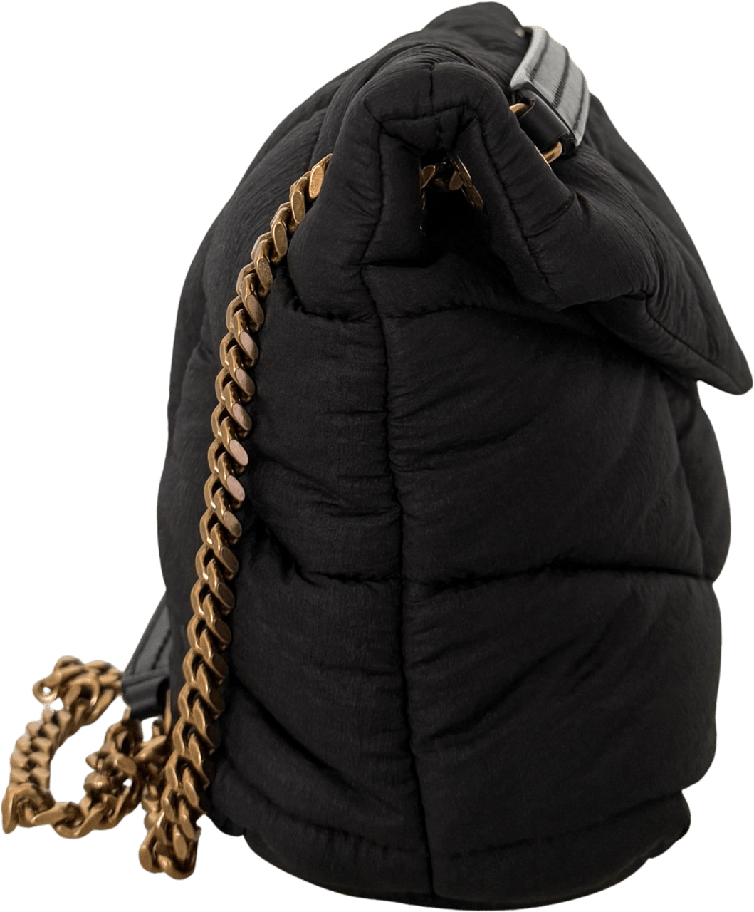 Saint Laurent Saint Laurent Puffer Small Nylon Schultertasche Schwarz / sehr gut Zwart