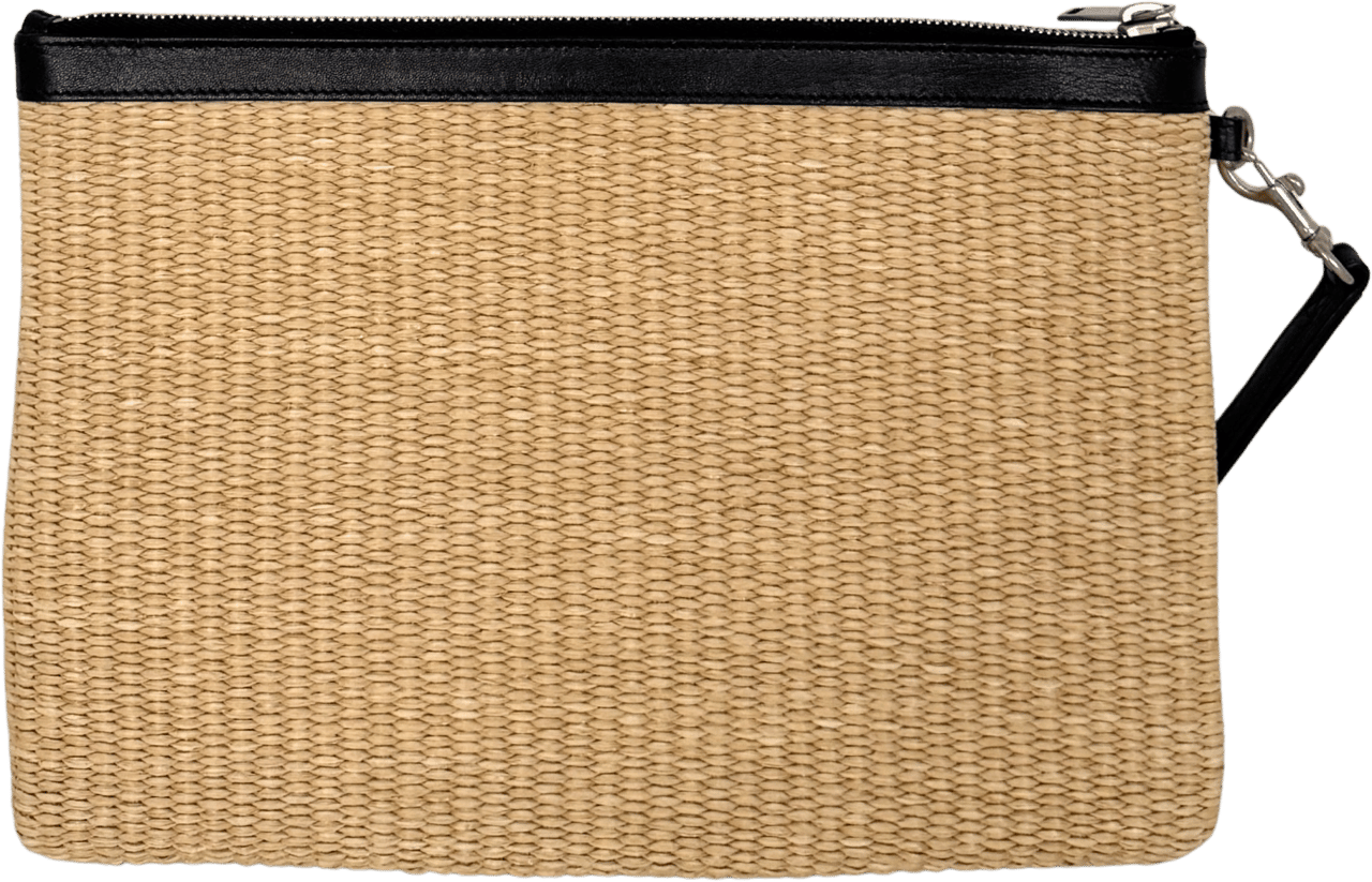 Saint Laurent Saint Laurent Rive Gauche Raffia Pouch Beige / neuwertig Beige