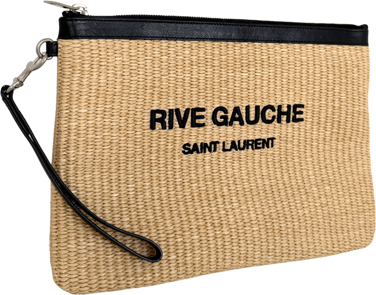 Saint Laurent Saint Laurent Rive Gauche Raffia Pouch Beige / neuwertig Beige