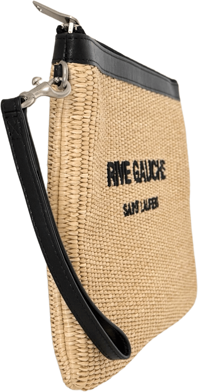Saint Laurent Saint Laurent Rive Gauche Raffia Pouch Beige / neuwertig Beige