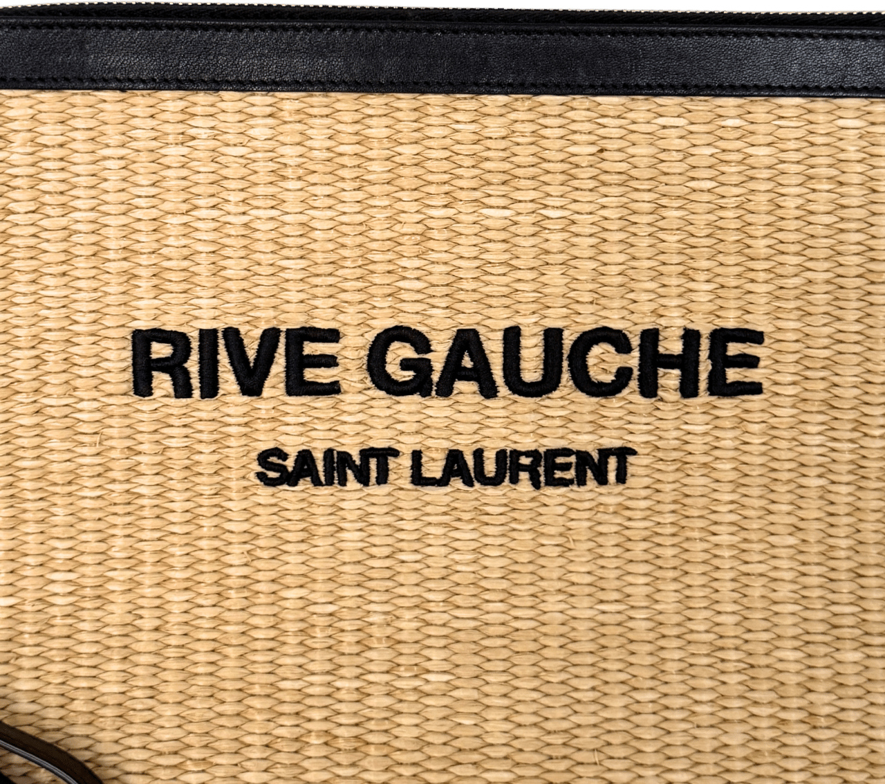 Saint Laurent Saint Laurent Rive Gauche Raffia Pouch Beige / neuwertig Beige