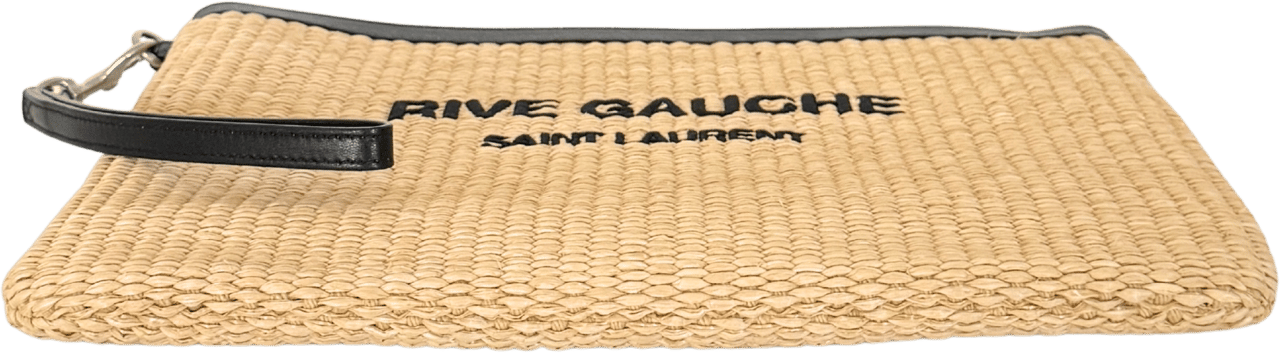 Saint Laurent Saint Laurent Rive Gauche Raffia Pouch Beige / neuwertig Beige