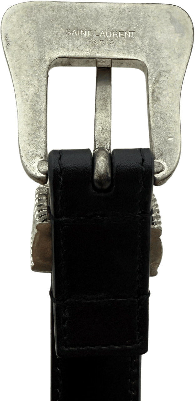 Saint Laurent Saint Laurent Western Gürtel Schwarz 80cm / sehr gut Zwart