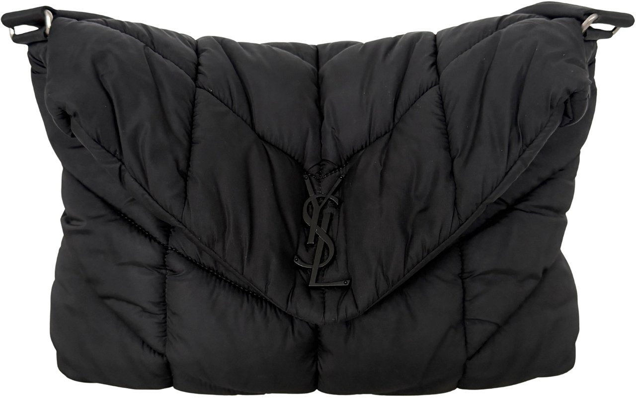 Saint Laurent Saint Laurent LouLou Puffer Bag Medium Econyl All Black / sehr gut Zwart