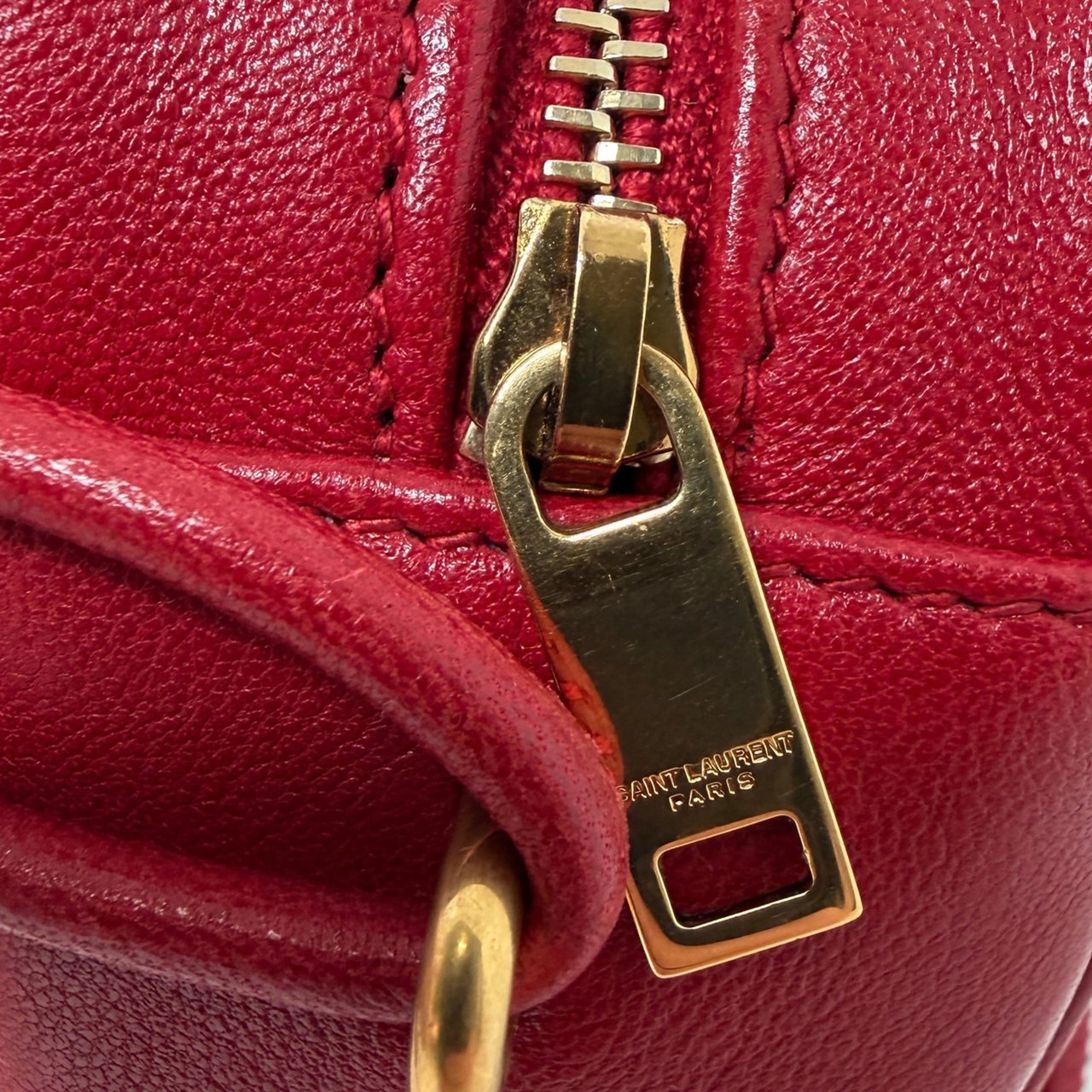 Saint Laurent Victoire Camera Bag Red Lambskin / very good Rood