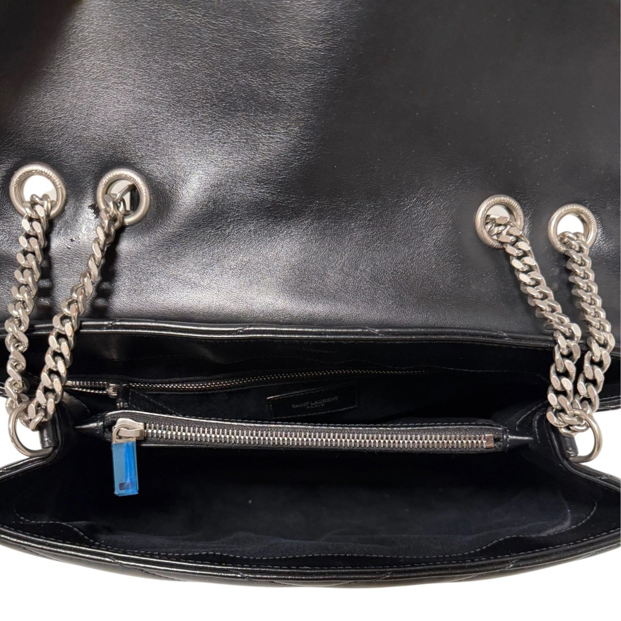 Saint Laurent Saint Laurent LouLou Medium Leder schwarz silberne Hardware / sehr gut Zwart