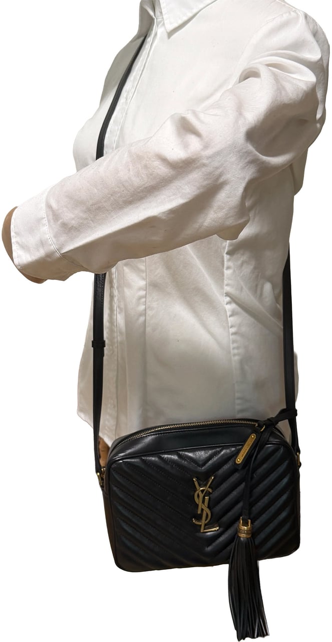 Saint Laurent YSL Lou Camera Bag Black Leather Zwart