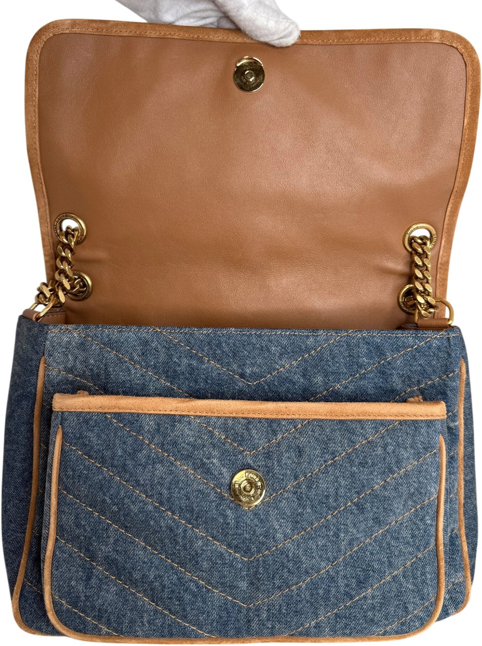 Saint Laurent Niki Denim mittelgroß blau / sehr gut Blauw