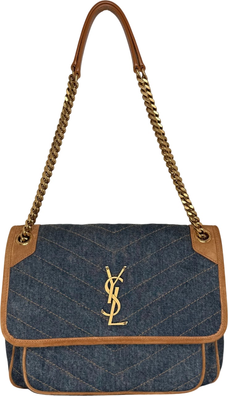 Saint Laurent Niki Denim mittelgroß blau / sehr gut Blauw