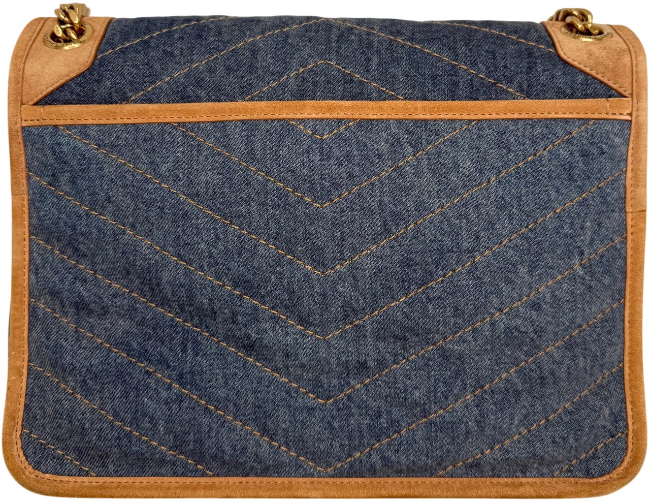 Saint Laurent Niki Denim mittelgroß blau / sehr gut Blauw