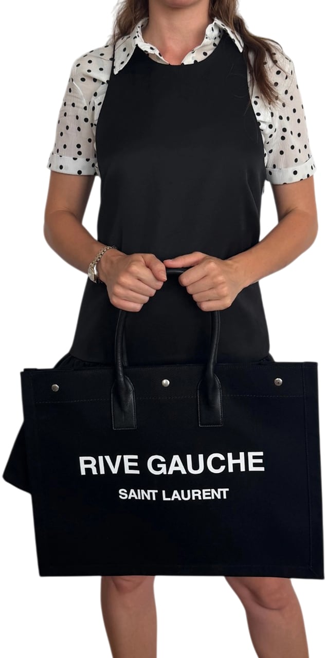 Saint Laurent Large Tote Tasche Rive Gauche Schwarz / neuwertig Zwart
