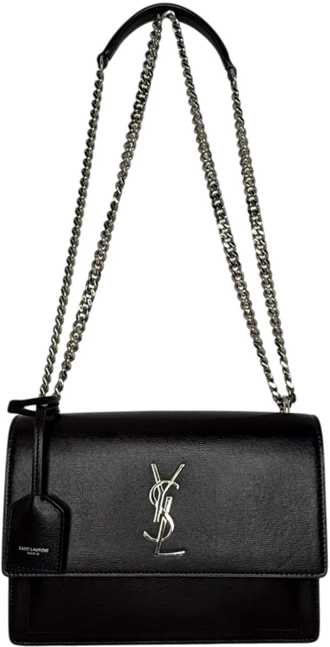 Saint Laurent Sunset Medium Leder schwarz / sehr gut Zwart