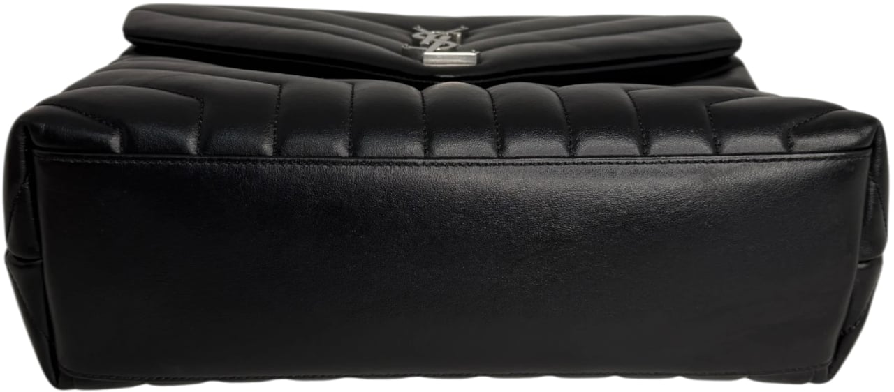 Saint Laurent LouLou Medium Leder schwarz silberne Hardware Fullset Zwart
