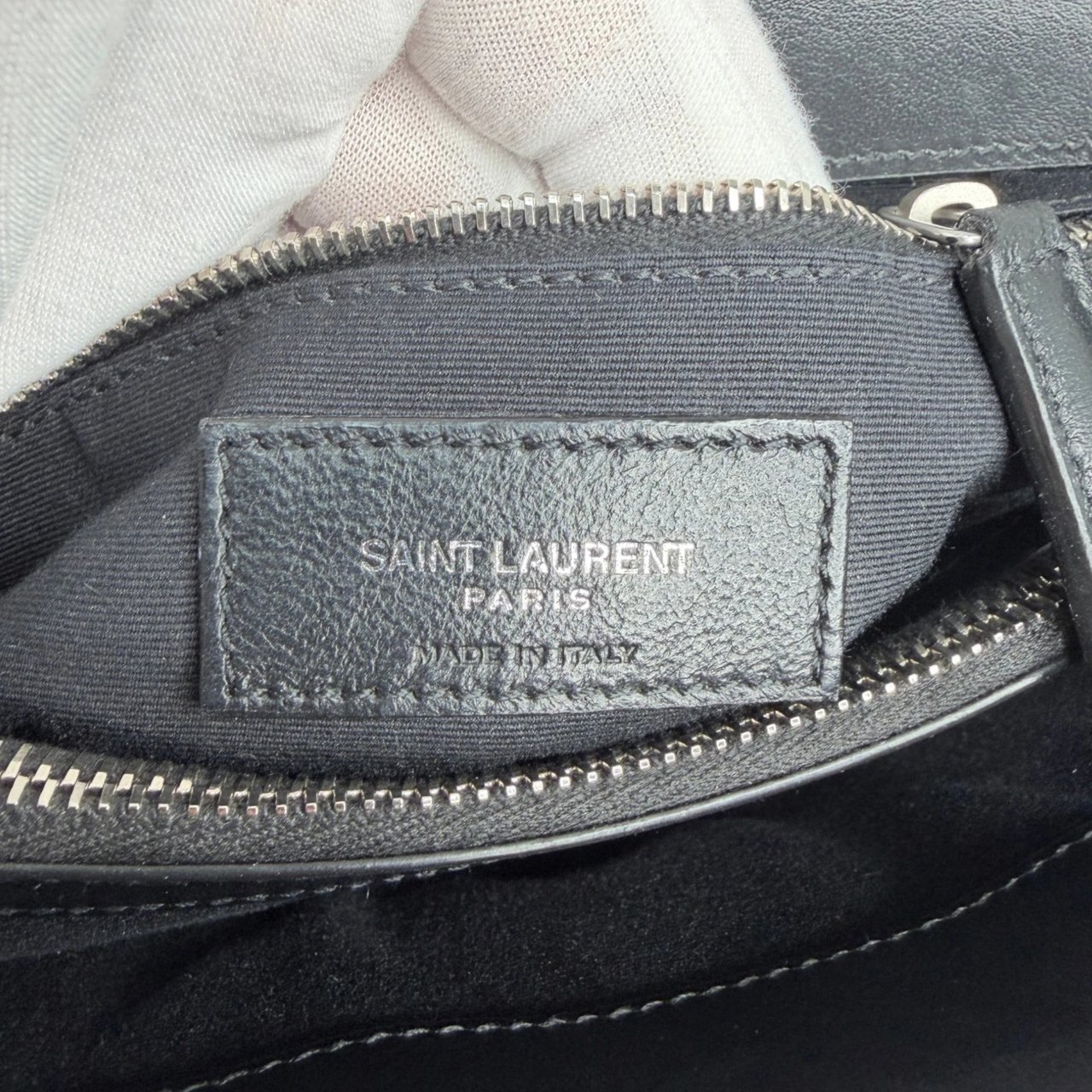 Saint Laurent LouLou Medium Leder schwarz silberne Hardware Fullset Zwart