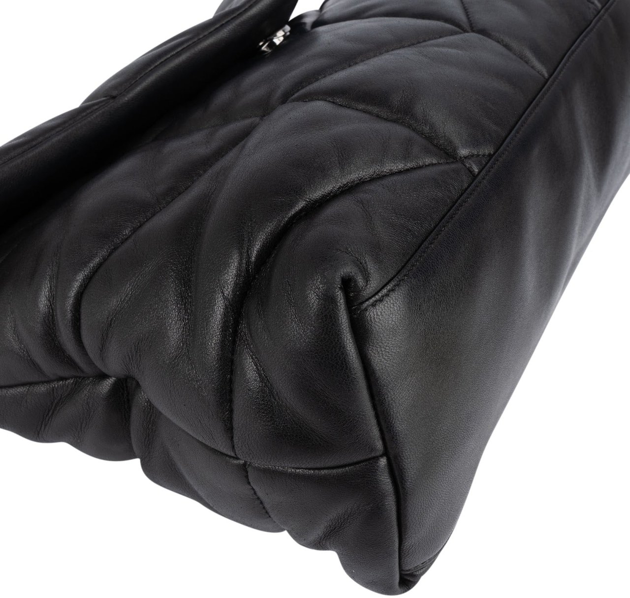 Saint Laurent Quilted Lambskin Medium Puffer Crossbody Bag Zwart