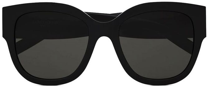 Saint Laurent Sl M95/F Linea Monogram Square Acetate Sunglasses Zwart