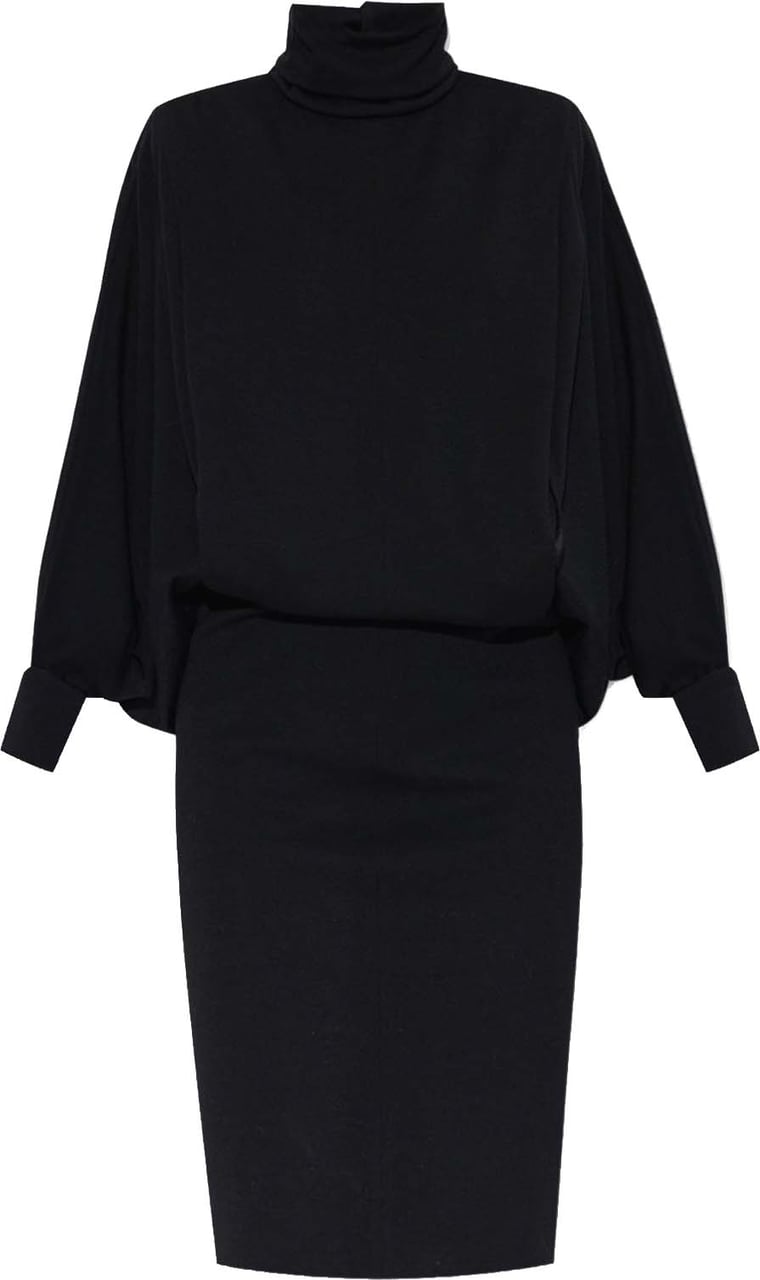 Saint Laurent Wool Dress Zwart