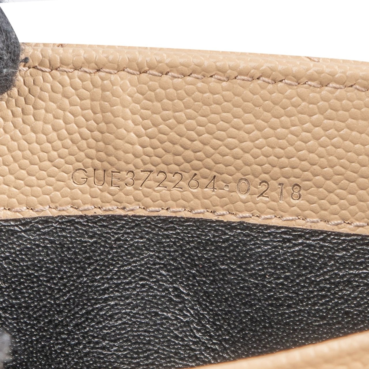 Saint Laurent Saint Laurent Grain de Poudre Leather Monogram Flap Wallet Beige