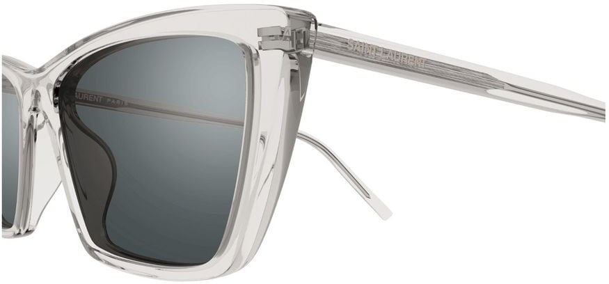 Saint Laurent Sl 737 Mica Thin Linea Sl Logo Refined Cat-Eye Sunglasses Grijs