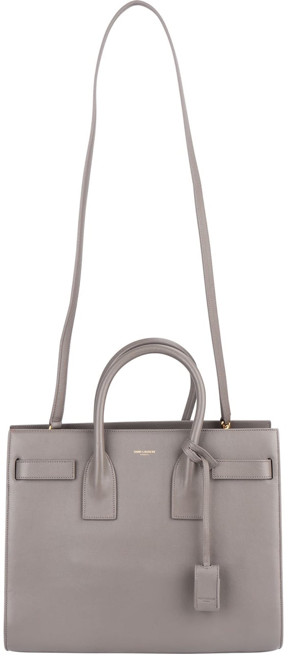 Saint Laurent Saint Laurent Smooth Leather Small Sac de Jour Handbag Donkergrijs
