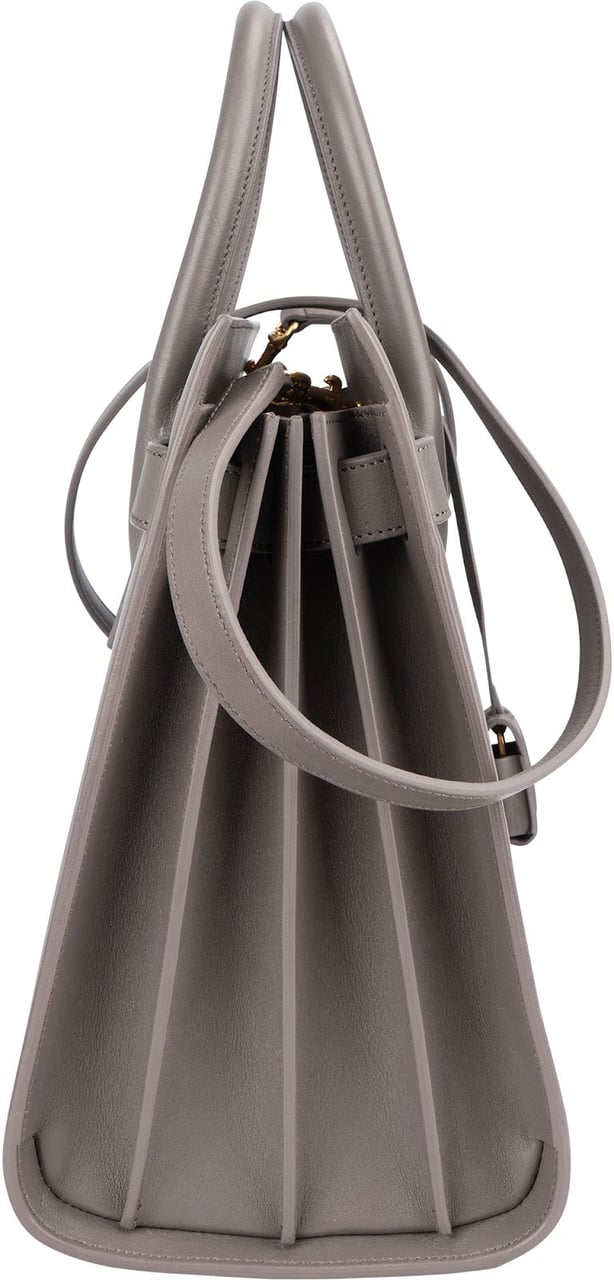 Saint Laurent Saint Laurent Smooth Leather Small Sac de Jour Handbag Donkergrijs