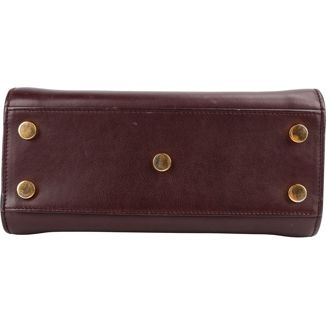 Saint Laurent Saint Laurent Calfskin Leather Nano Sac De Jour Handbag Maroon