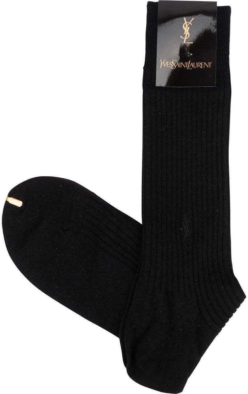 Saint Laurent Yves Saint Laurent Classic Emblem Vintage Socks (39-40) Zwart