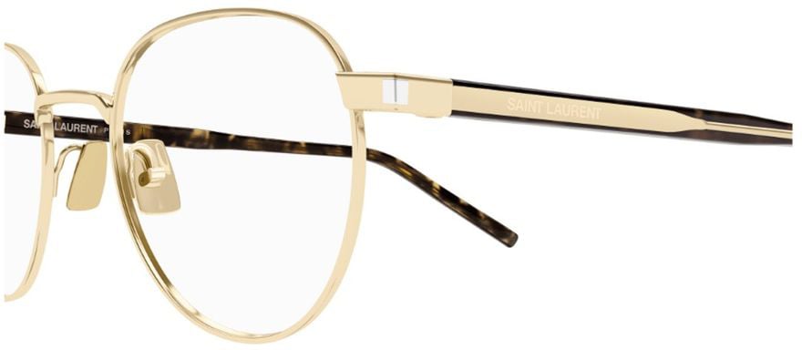 Saint Laurent Sl 781 Linea Corner Angle Optical Frame In Gold-Tone Metal Wit
