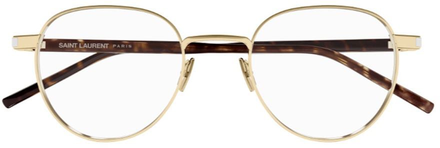 Saint Laurent Sl 781 Linea Corner Angle Optical Frame In Gold-Tone Metal Wit