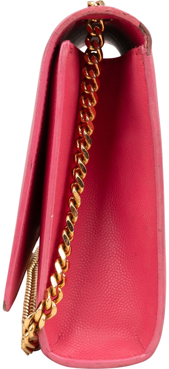 Saint Laurent Saint Laurent Grain De Poudre Leather Kate Chain Crossbody Bag Rood