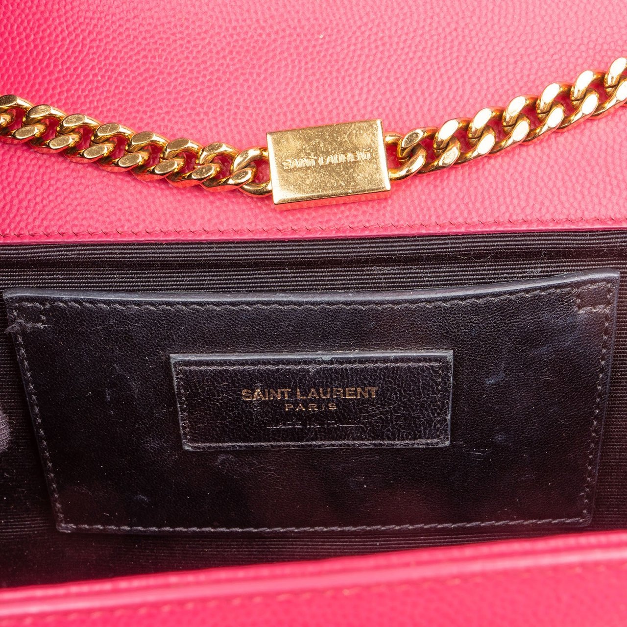 Saint Laurent Saint Laurent Grain De Poudre Leather Kate Chain Crossbody Bag Rood