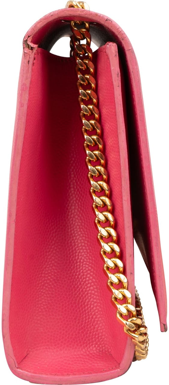 Saint Laurent Saint Laurent Grain De Poudre Leather Kate Chain Crossbody Bag Rood
