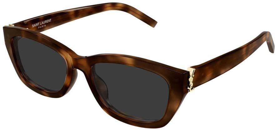 Saint Laurent Sl M153 Linea Monogram Honey Havana Acetate Sunglasses Zwart