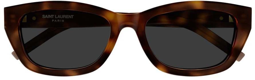 Saint Laurent Sl M153 Linea Monogram Honey Havana Acetate Sunglasses Zwart