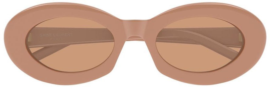 Saint Laurent Sl 594 Linea Sl Logo Oval Frame Acetate Sunglasses Bruin
