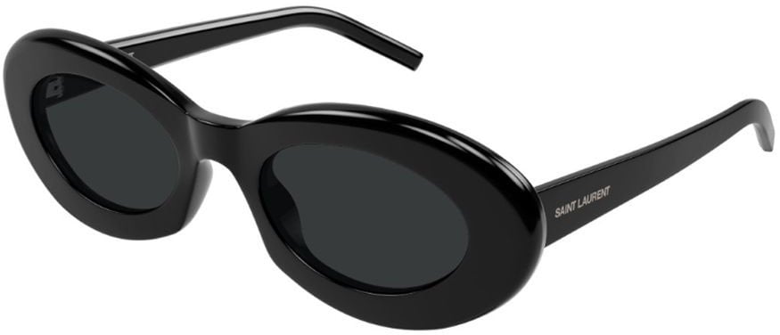 Saint Laurent Sl 594 Linea Sl Logo 008 Black Oval Frame Sunglasses Zwart