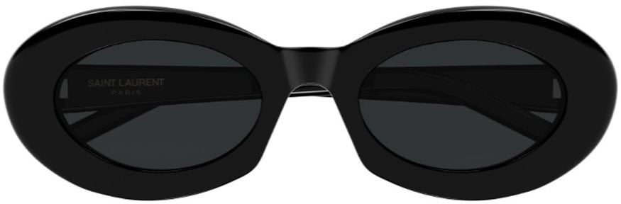 Saint Laurent Sl 594 Linea Sl Logo 008 Black Oval Frame Sunglasses Zwart