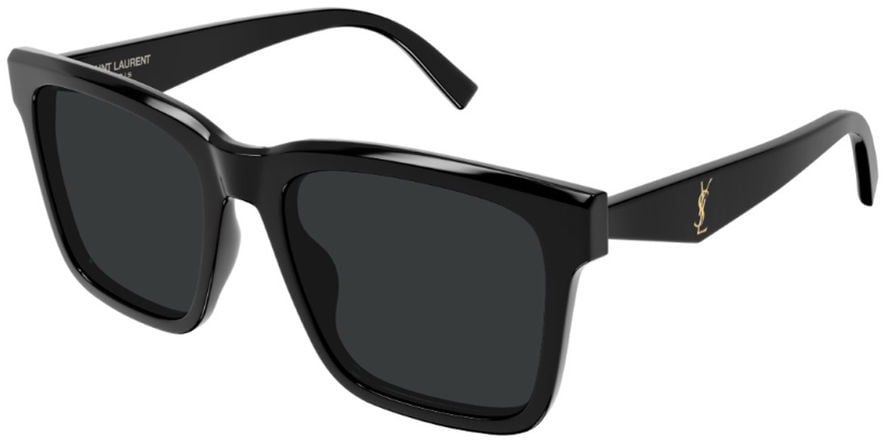 Saint Laurent Black Linea Monogram Recycled Acetate Square Sunglasses Zwart