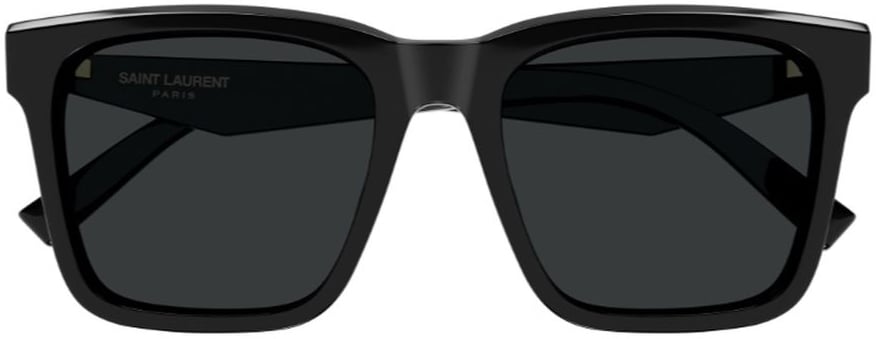 Saint Laurent Black Linea Monogram Recycled Acetate Square Sunglasses Zwart