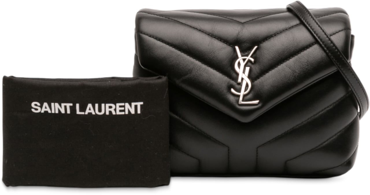 Saint Laurent Toy Leather Monogram LouLou Crossbody Zwart