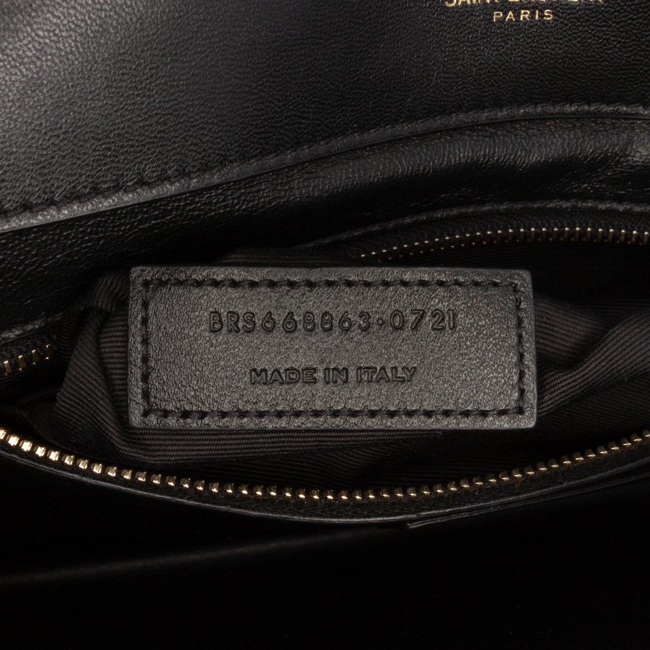 Saint Laurent Bicolor Quilted Lambskin Gaby Crossbody Zwart