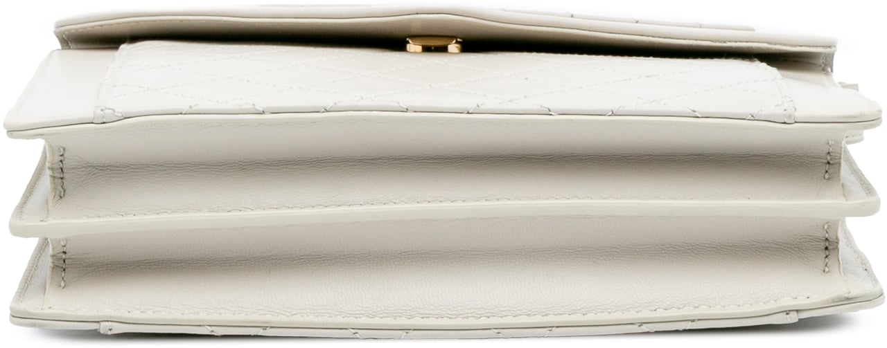Saint Laurent Mini Quilted Lambskin Monogram Gaby Crossbody Wit