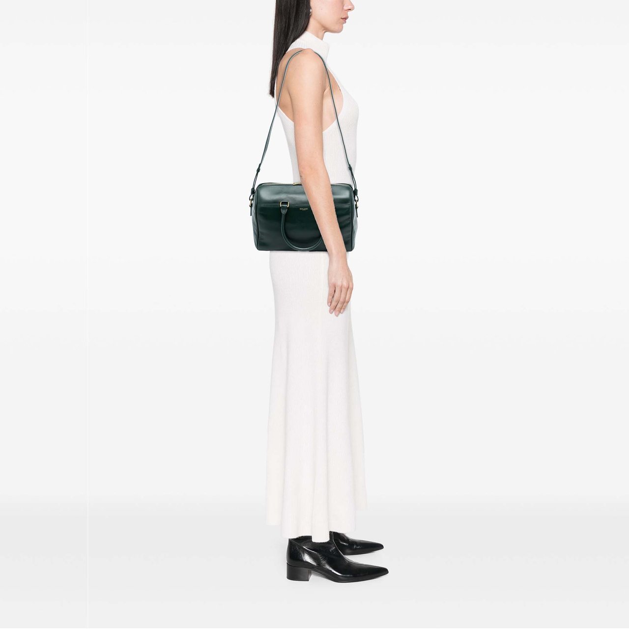 Saint Laurent Leather Classic Duffle 6 Satchel Groen